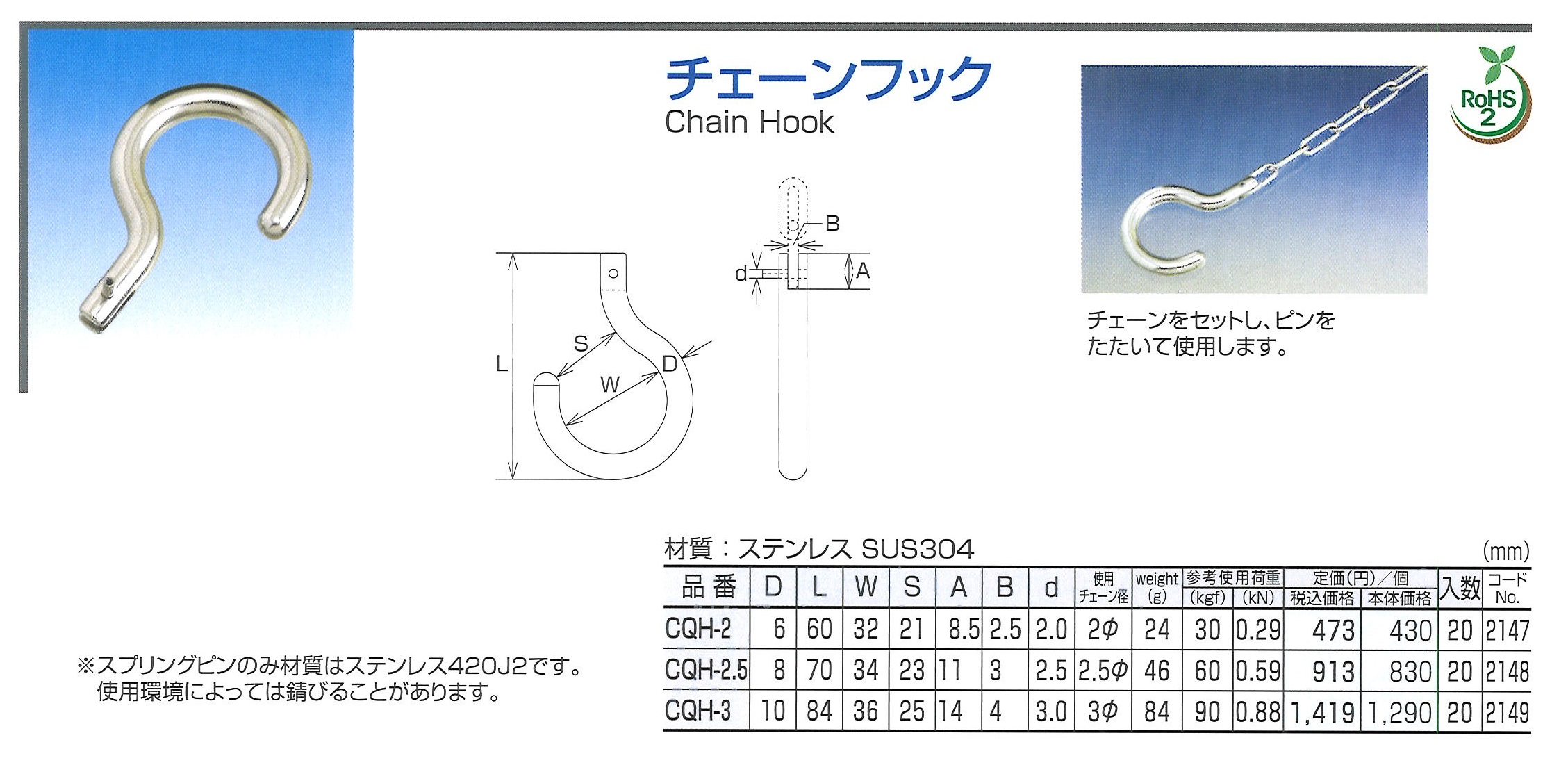 MM　ステンレス金物　チェーンジョイント他