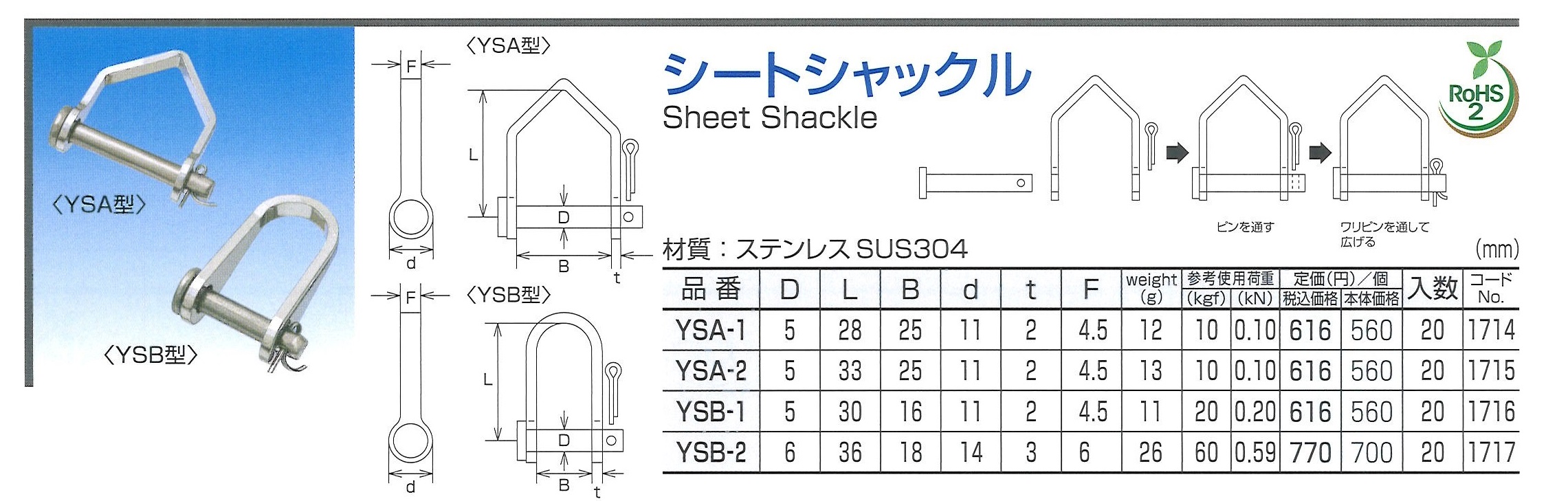 MM　ステンレス金物　板シャックル他