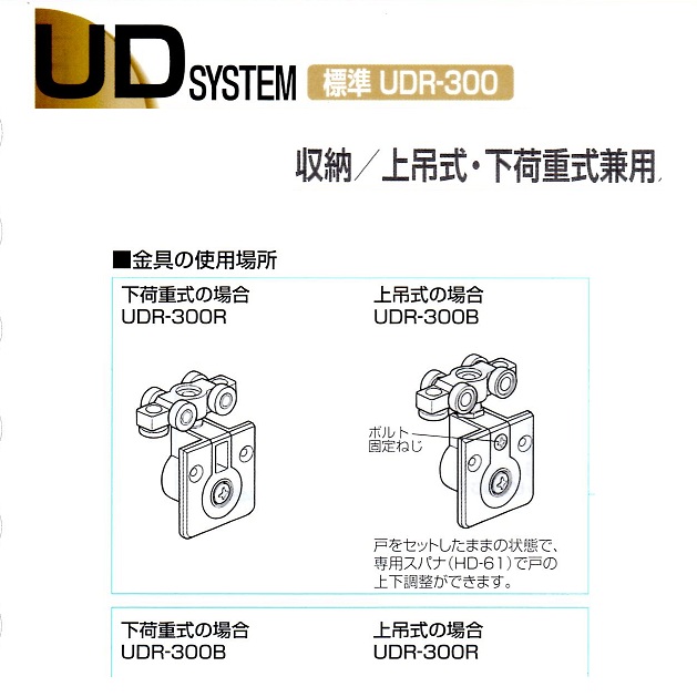 ATOM　折戸金具　UDシステム　上吊・下荷重式兼用タイプ